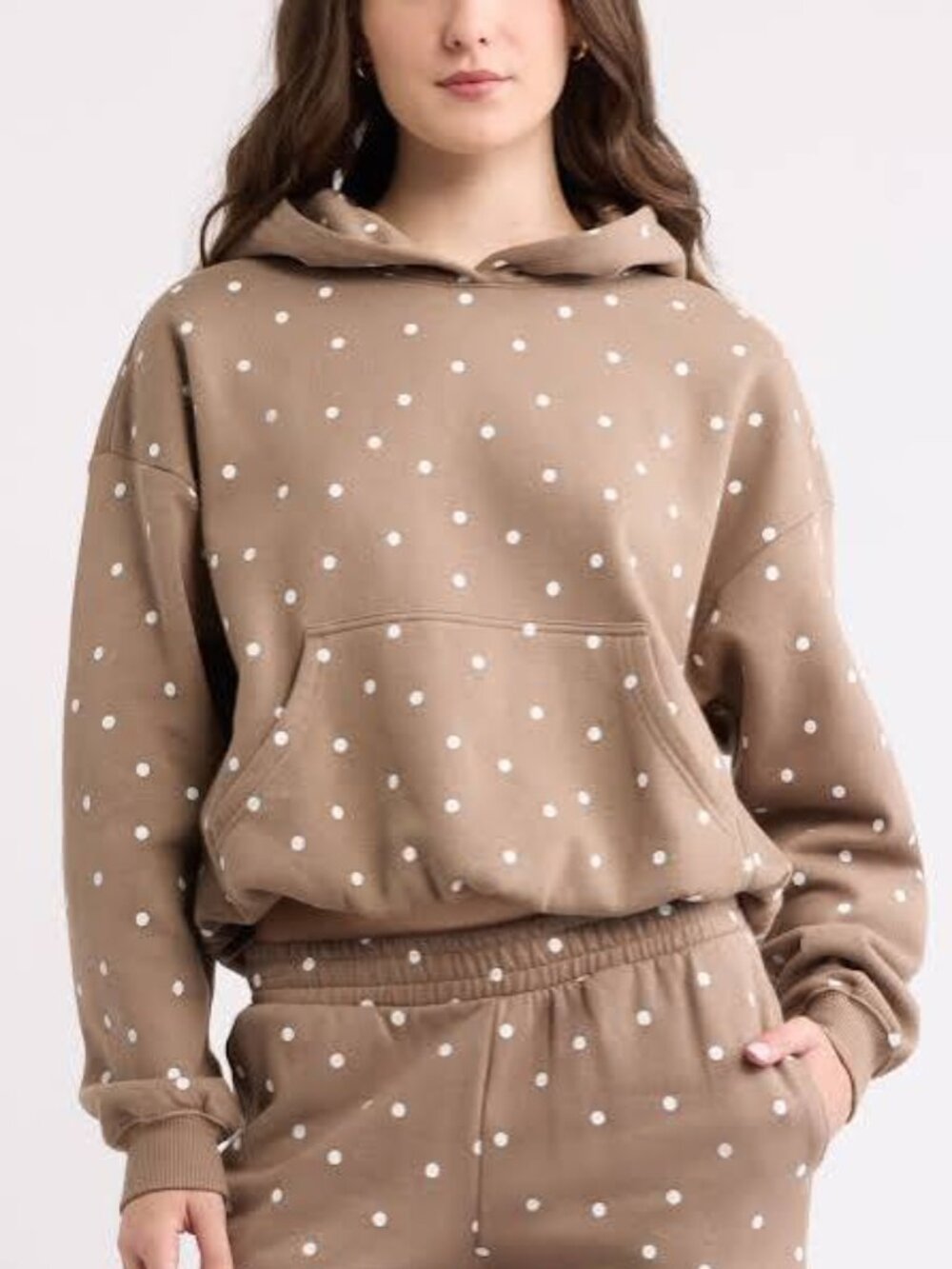BP. Polka Dot Bubble Hem Hoodie NWT Size M